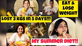 Lost 3kgs in 5Days!!! My Summer Diet Plan with Mangoes and Chicken Roll!!😋Saradin-e ami ki ki khai?