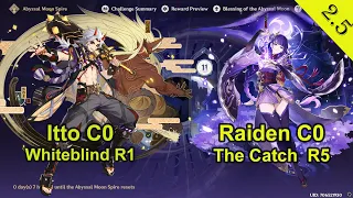 F2P Friendly Raiden C0 Catch & Itto C0 Favonius Spiral Abyss 2.5 Floor 12 Full Star Genshin Impact