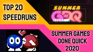 Top 20 SGDQ 2020 Speedruns (GDQ Highlights)