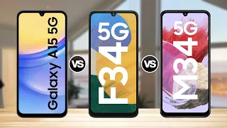 Samsung Galaxy A15 5G Vs Samsung Galaxy F34 5G Vs Samsung Galaxy M34 5G