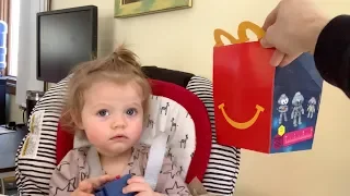 Baby Eats Happy Meal For The First Time