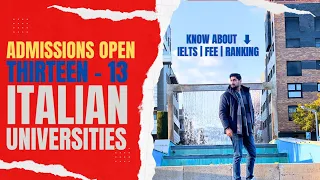 Admissions Open in 13 Italian Universities | Study in Italy on Scholarship | Rahat Khan