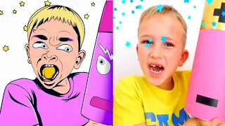 Vlad and Nikita play with Mombie Doll Drawing Meme funny | Vlad and Niki