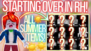 I START OVER AND GOT ALL OF THE NEW SUMMER ACCESSORIES! ROBLOX Royale High Speedrun Challenge