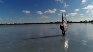 Ice windsurfing at Torslandaviken 2018