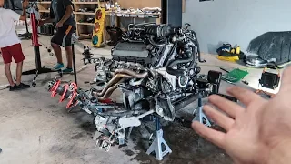 Pulling the Mustang’s Engine in under 3 HOURS!!