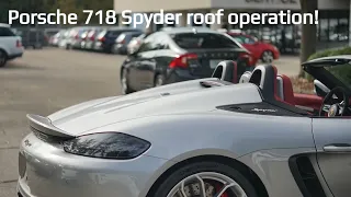 2021 Porsche 718 Spyder [Boxster] convertible roof operation