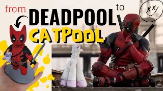 Deadpool Polymer Clay Figure | Handmade by Beginner and Self Taught Artist