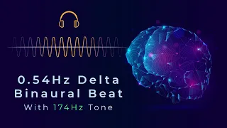 0.54Hz Delta Binaural Beat & 174Hz Frequency: Deep Healing & Muscular Recovery | Binaural ASMR