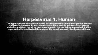 Medical vocabulary: What does Herpesvirus 1, Human mean