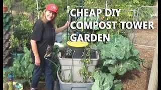 Container Gardening Tower Dump, Plant, NO TURN, Grow FOOD in Small Space No Bending Compost in Place