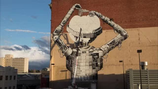 New Chapel Street Precinct landmark Street Art - Phlegm Timelapse HD