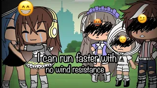 🧔🏽‍♀️🥵I can run faster with no wind resistance ⚡️|| gacha || meme || creds: @andrew6908