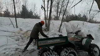 Polaris Big Boss 6x6 helping me gather some firewood