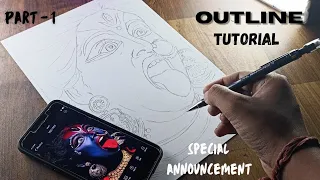 Kali Mata Drawing | Outline tutorial | Step by Step Outline | Diwali special #diwali #kalipuja