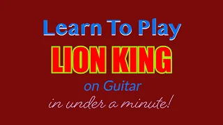 #shorts #lion king #guitar tab playalong