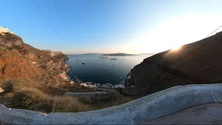 We walked down the stairs of the Donkey Trail, from Fira to Santorini Port, Explorer of the Seas