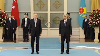 Türkiye and Kazakhstan National Anthem | Türkish President State Visit to Kazakhstan
