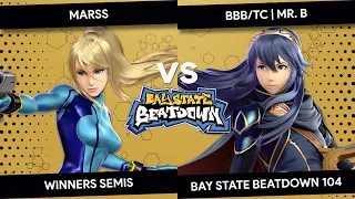 Bay State Beatdown 104 - Marss (Zero Suit Samus) vsr BBB/TC | Mr. B (Lucina) - Winners Semis