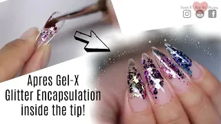 ✨HOW TO USE GLITTER INSIDE APRES GEL-X TIPS | ENCAPSULATED GLASS GLITTER NAILS✨