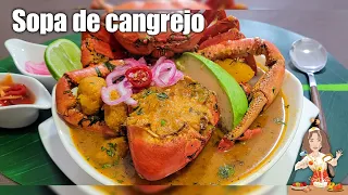 SOPA DE CANGREJO, delicioso raspado de cangrejo con carapachos rellenos