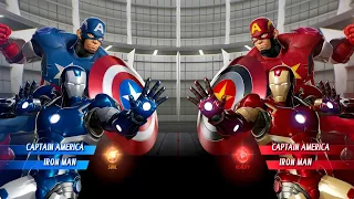 Iron Man Captain America (Blue) vs. Captain America Iron Man (Red) Fight - Marvel vs Capcom Infinite