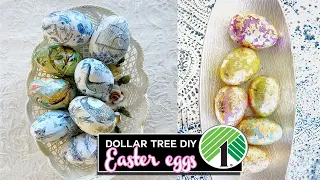 Dollar Tree DIY : Chinoiserie and Gold Foil Easter Eggs