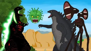 VIRUS Attack Shin Godzilla - Siren Head | Godzilla cartoon