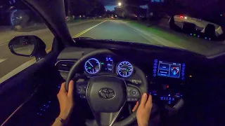 2023 Toyota Camry Hybrid Nightshade Edition - POV Night Drive (Binaural Audio)