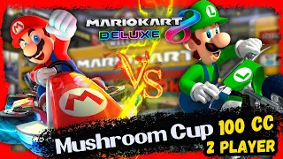 Mario Kart 8 Deluxe Multiplayer – 2 Players | Mushroom Cup 100cc (Mario vs Luigi)
