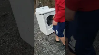 Dryer being destroyed
