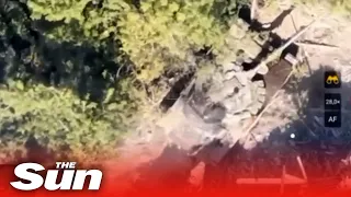 Ukrainian drone operator blows up TWO Russian tanks
