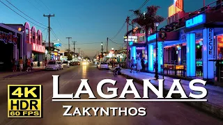 Laganas , Zakynthos in 4K 60fps HDR ( UHD ) Dolby Atmos 💖 The best places 👀  , walking tour