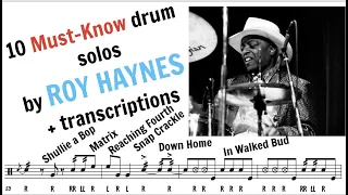 10 Must-Know drum solos by ROY HAYNES ! + transcriptions