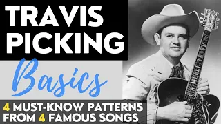 Travis Picking Basics - Learn 4 Fingerstyle Guitar Intros with Tab