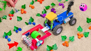 diy tractor World Modern Agriculture Technology | rainbow color potato Harvesting | @Farm Diorama