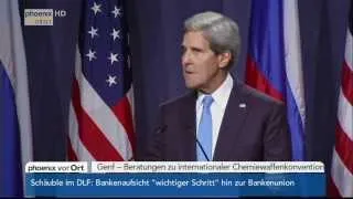 Syrien: Die Außenminister John Kerry (USA) und Sergej Lawrow (RUS) am 13.09.2013