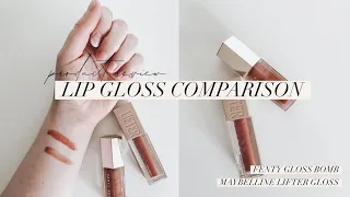 Fenty Gloss Bomb vs Maybelline Lifter Gloss | PRODUCT REVIEW + SWATCHES