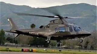 Agusta A109 Start-Up, Taxi, Takeoff & Landing N433AK Executive Helicopter Van Nuys Airport