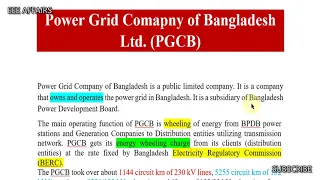 Power Grid Company of Bangladesh Ltd. (PGCB) Overview: