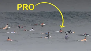 Pro Surfer Negotiates Thick Crowd (Opening Scene) - Uluwatu