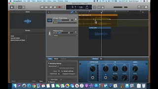 How to adjust a track region volume in GarageBand