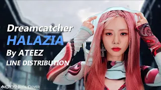 (WITH AI VOICE COVER) How Would DREAMCATCHER Sing ATEEZ HALAZIA? | Line Distribution (Color Coded)