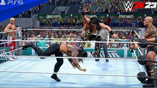 WWE 2K23 - Cody Rhodes & Seth Rollins vs. The Rock & Roman Reigns - Wrestle Mania TAG TEAM MATCH