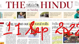 11 September 2022 The Hindu Newspaper Analysis