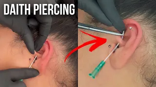 Daith Piercing ⚡️ FULL PROCESS #piercing #earpiercing #shorts