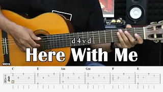 Here With Me - d4vd - Fingerstyle Guitar Tutorial + TAB & Lyrics