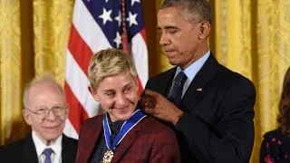 Ellen DeGeneres tears up receiving Medal of Freedom