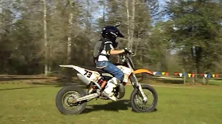 WOW! Tiny 8 Yr-Old Kid Rides KTM 65 SX Motocross Dirt Bike for the First Time!