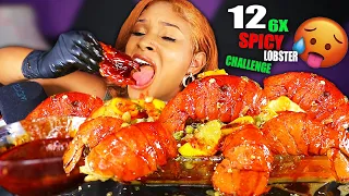 12 6X SPICY LOBSTER TAILS CHALLENGE IN 10 MINS *REMATCH* SEAFOOD BOIL MUKBANG 먹방 | QUEEN BEAST